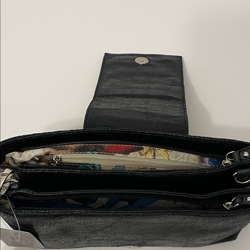 Sharif 1827 Black Studded Wrist/Clutch/Crossbody Bag - Picture 11 of 16